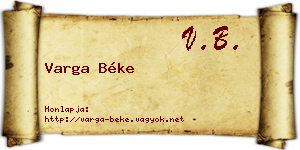 Varga Béke névjegykártya