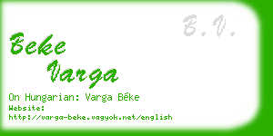 beke varga business card