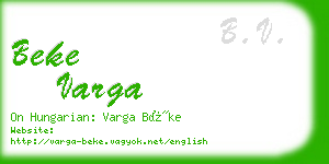 beke varga business card